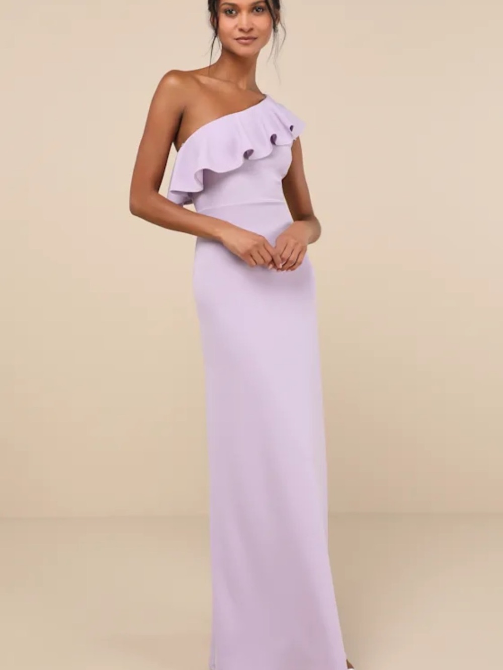 New Lulus Last Forever One-Shoulder Ruffle Maxi Dress in Lavender Sz 2X